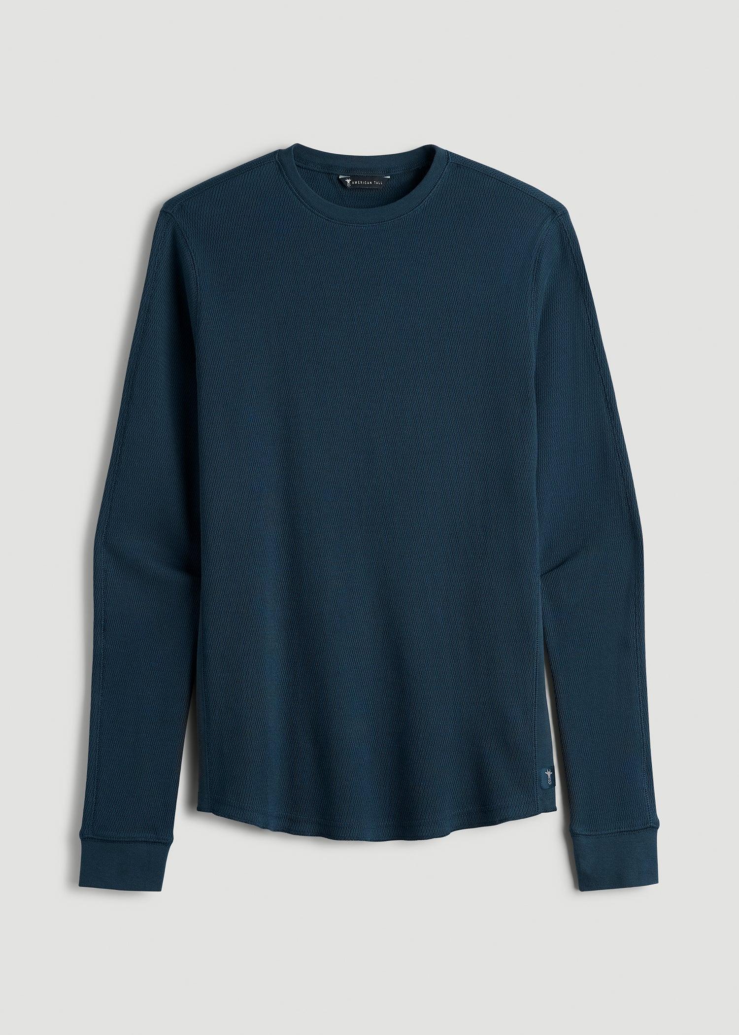 Double Honeycomb Thermal Crewneck for Tall Men in True Navy Male Product Image