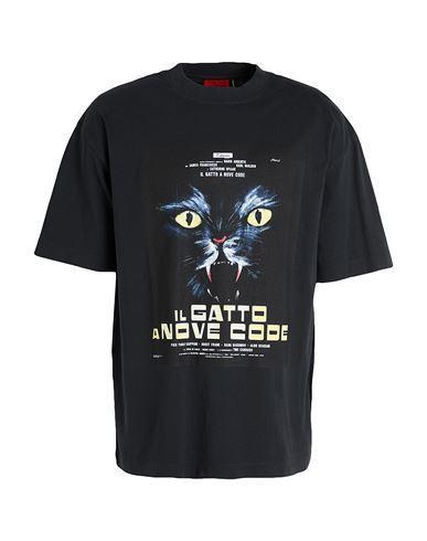 HUGO BOSS Cotton-jersey T-shirt With 70s Film Artwork In Black Product Image