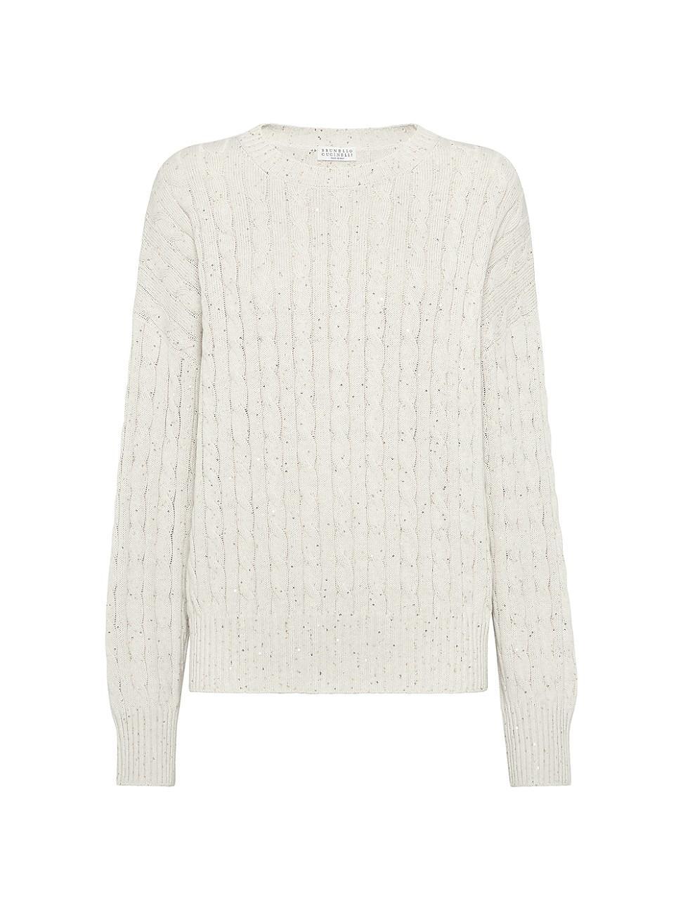 Womens Cotton Dazzling Cables Sweater Product Image