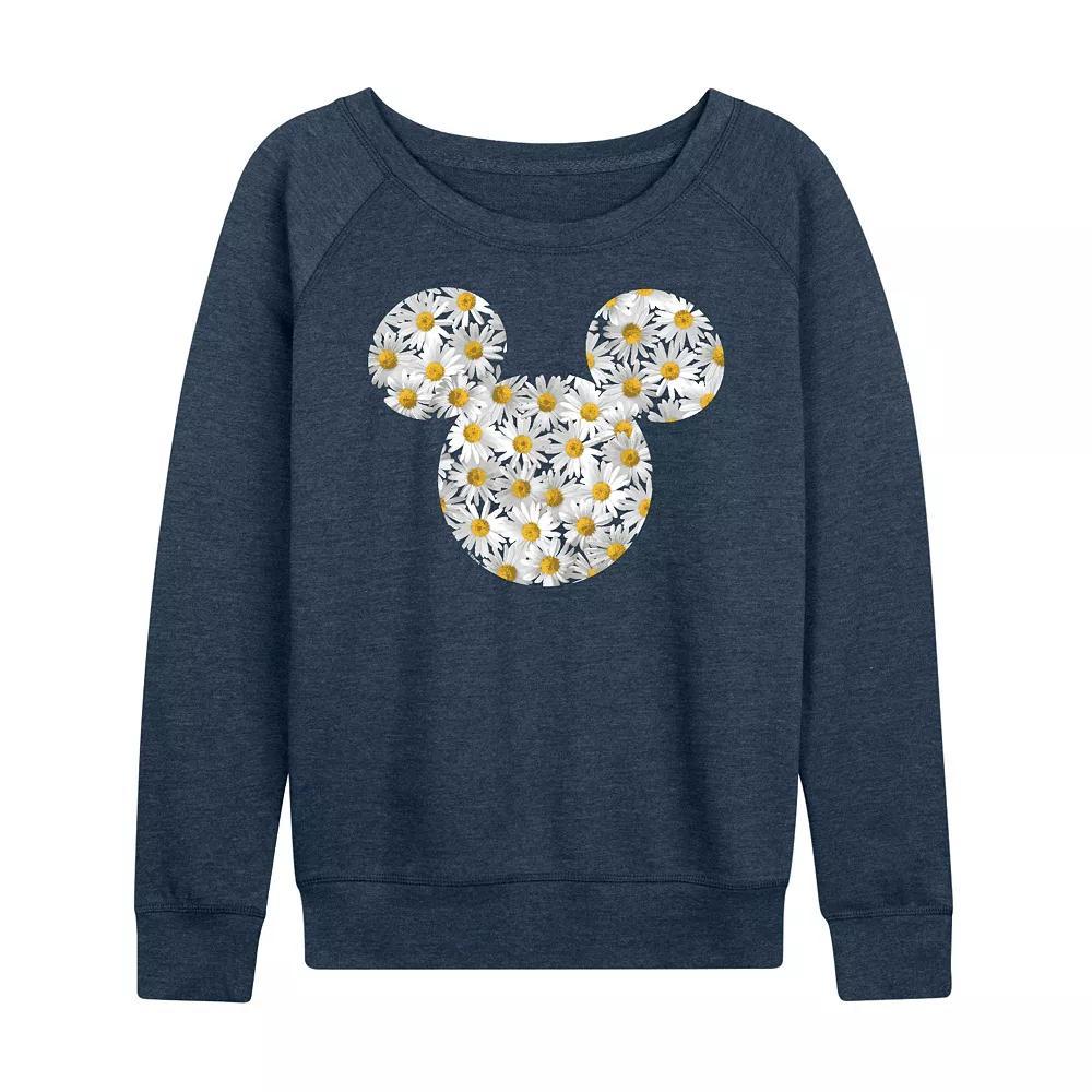 Disney's Mickey Mouse Women's Daisies French Terry Long Sleeve Tee, Girl's,  Product Image