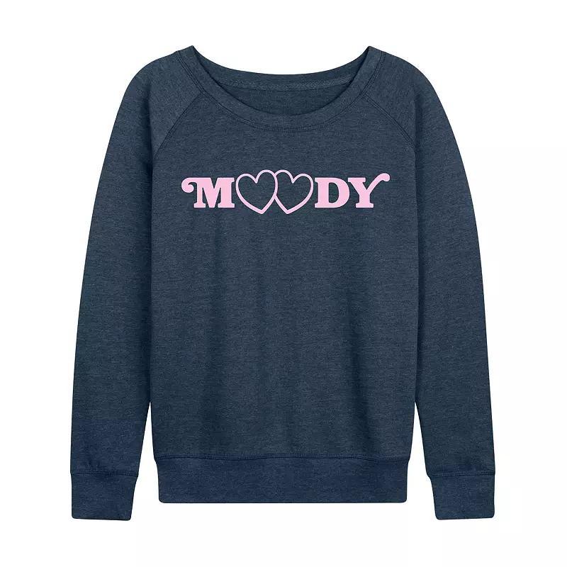 Womens Moody Hearts French Terry Long Sleeve Tee Heather Grey Product Image