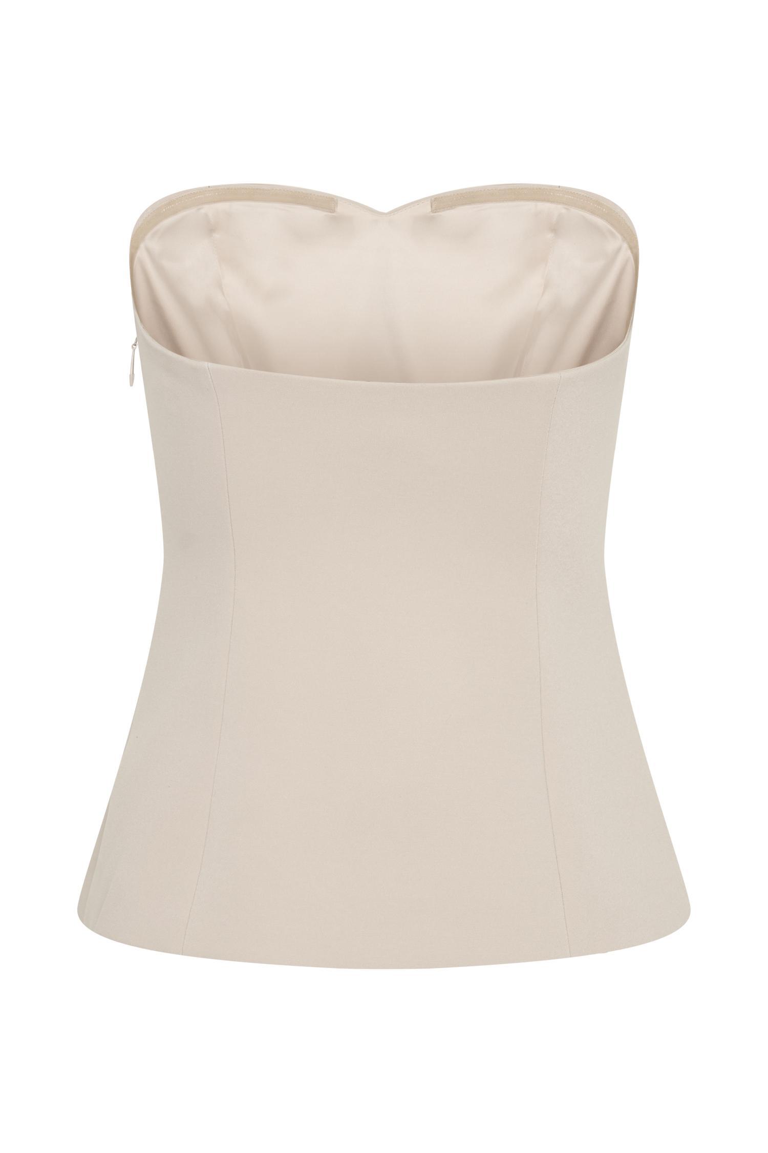 Lindie Strapless Suiting Top - Sand Product Image