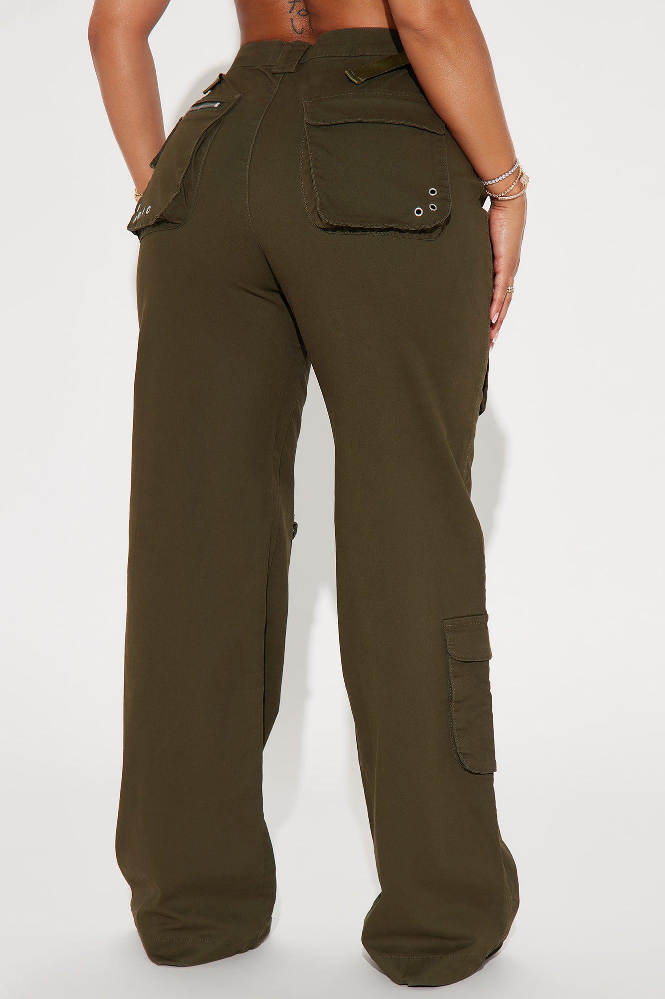 I'm In Town Wide Leg Cargo Jogger - Olive Product Image