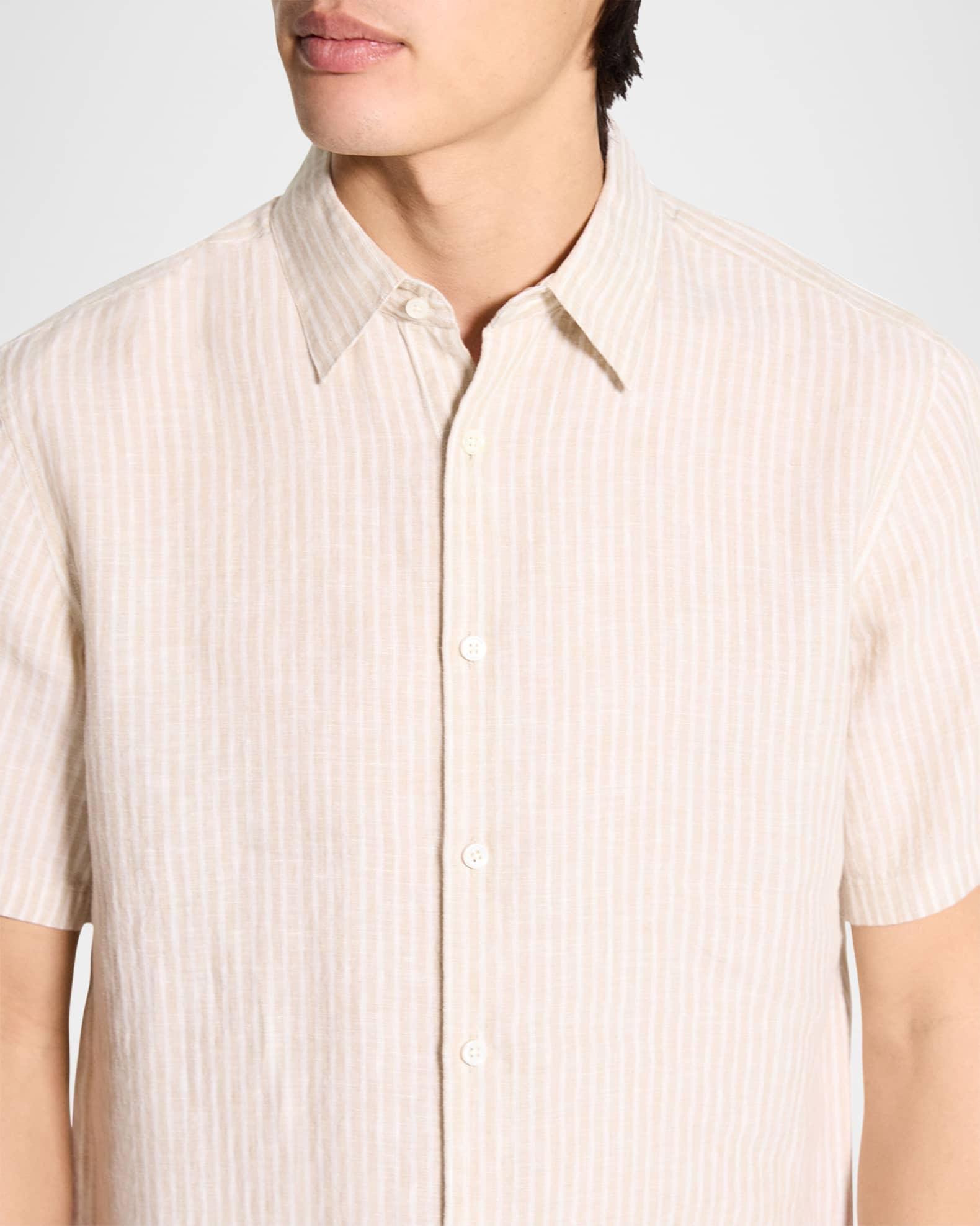 Men's Irving Linen Summer Stripe Short-Sleeve Shirt Product Image
