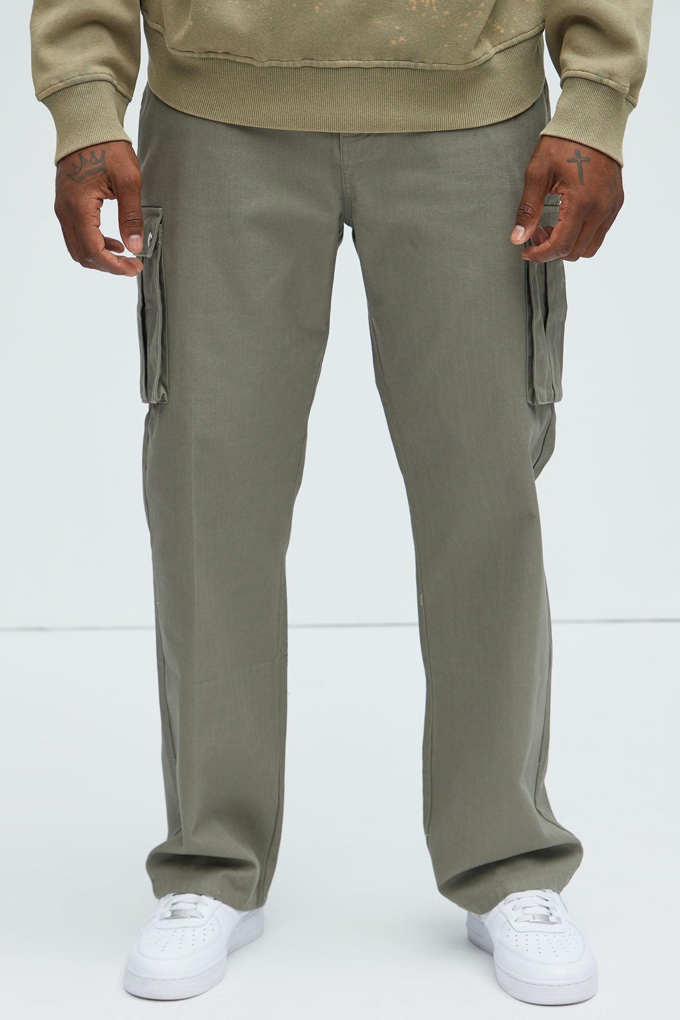 Berry Straight Cargo Pants - Olive Product Image