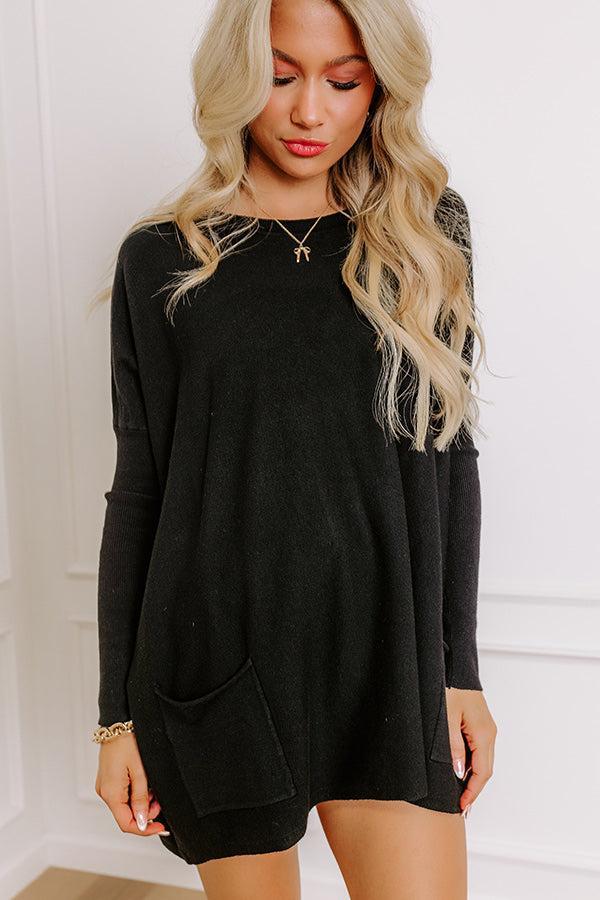 Always Cozy Sweater Top in Black Product Image