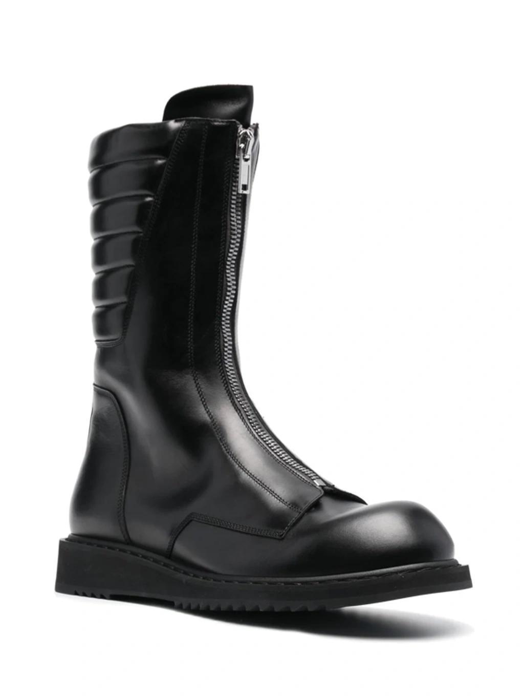 RICK OWENS Basket Creeper Leather Boots In 09 Black Product Image