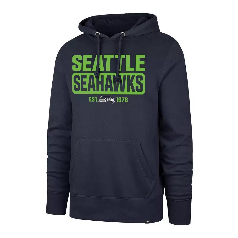 Men's '47 College Navy Seattle Seahawks Box Out Headline Pullover Hoodie,  Product Image