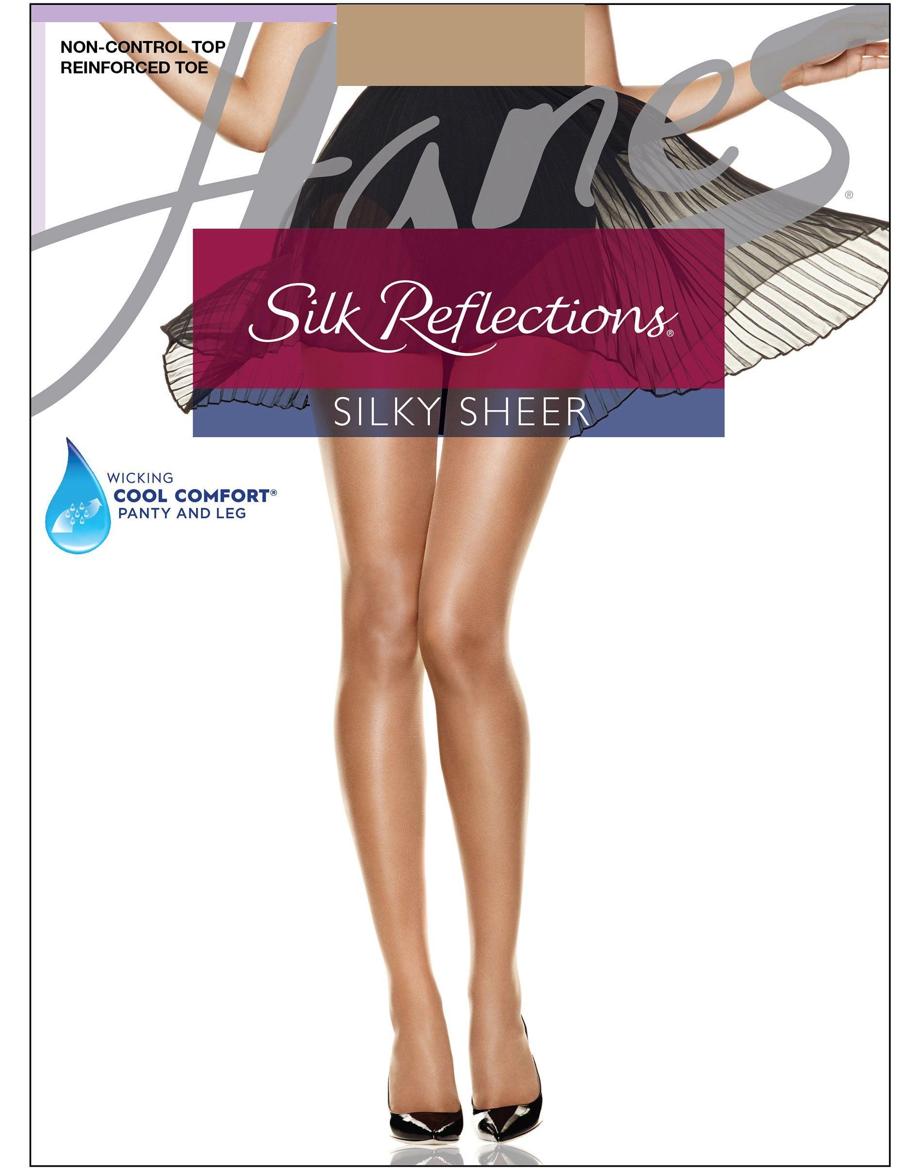 Hanes Silk Reflections Pantyhose with Reinforced Toe Barely There AB Womens Product Image