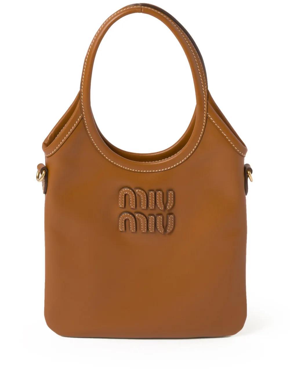 MIU MIU Ivy Tote Bag In Brown Product Image