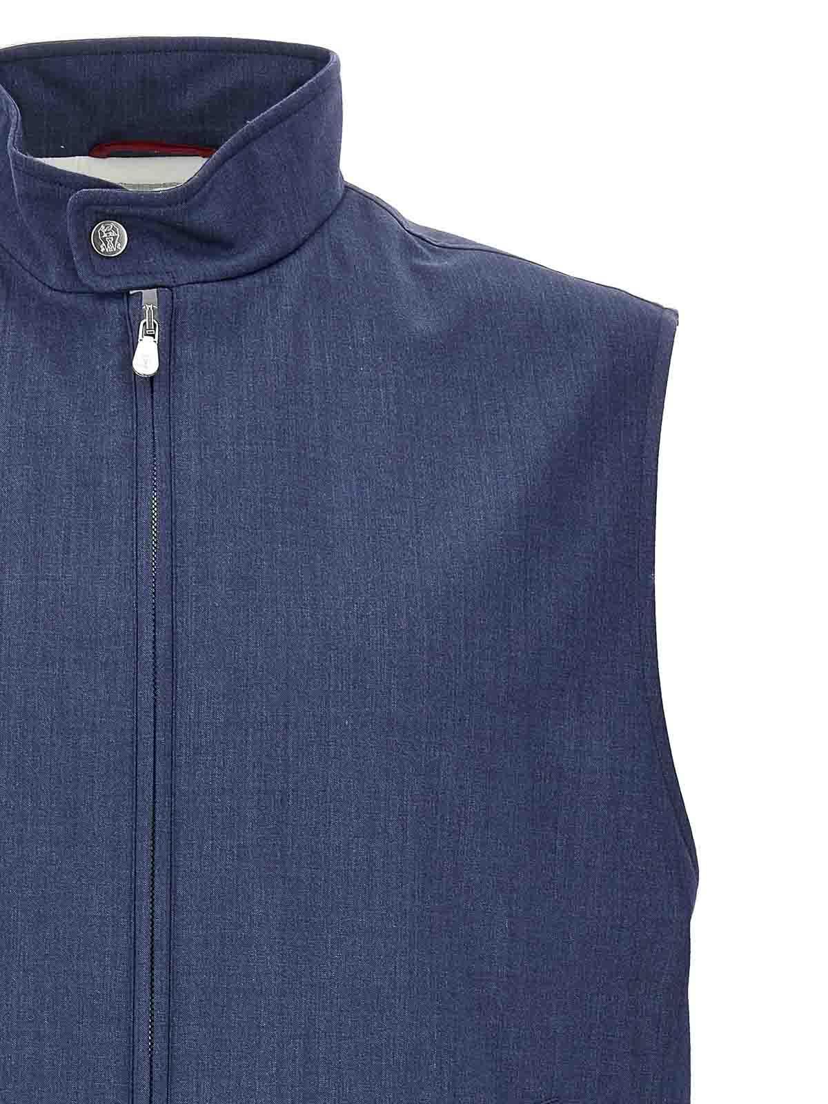 BRUNELLO CUCINELLI Wool Vest In Blue Product Image