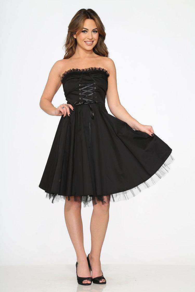Black Strapless Swing Dress Product Image