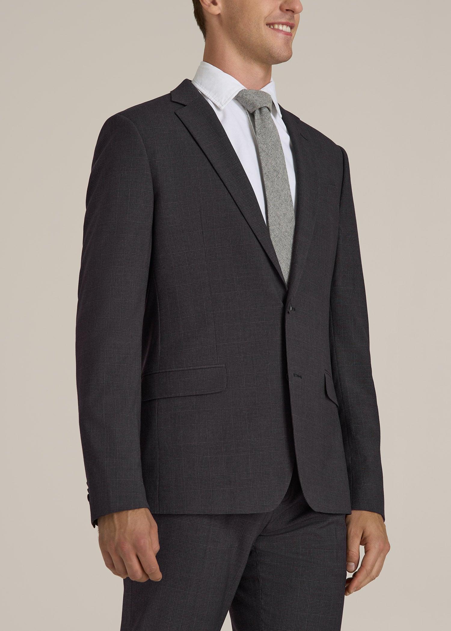 Suit Jacket for Tall Men in Charcoal Plaid Product Image