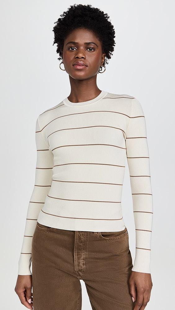 FRAME Striped Rib Crew Top | Shopbop Product Image