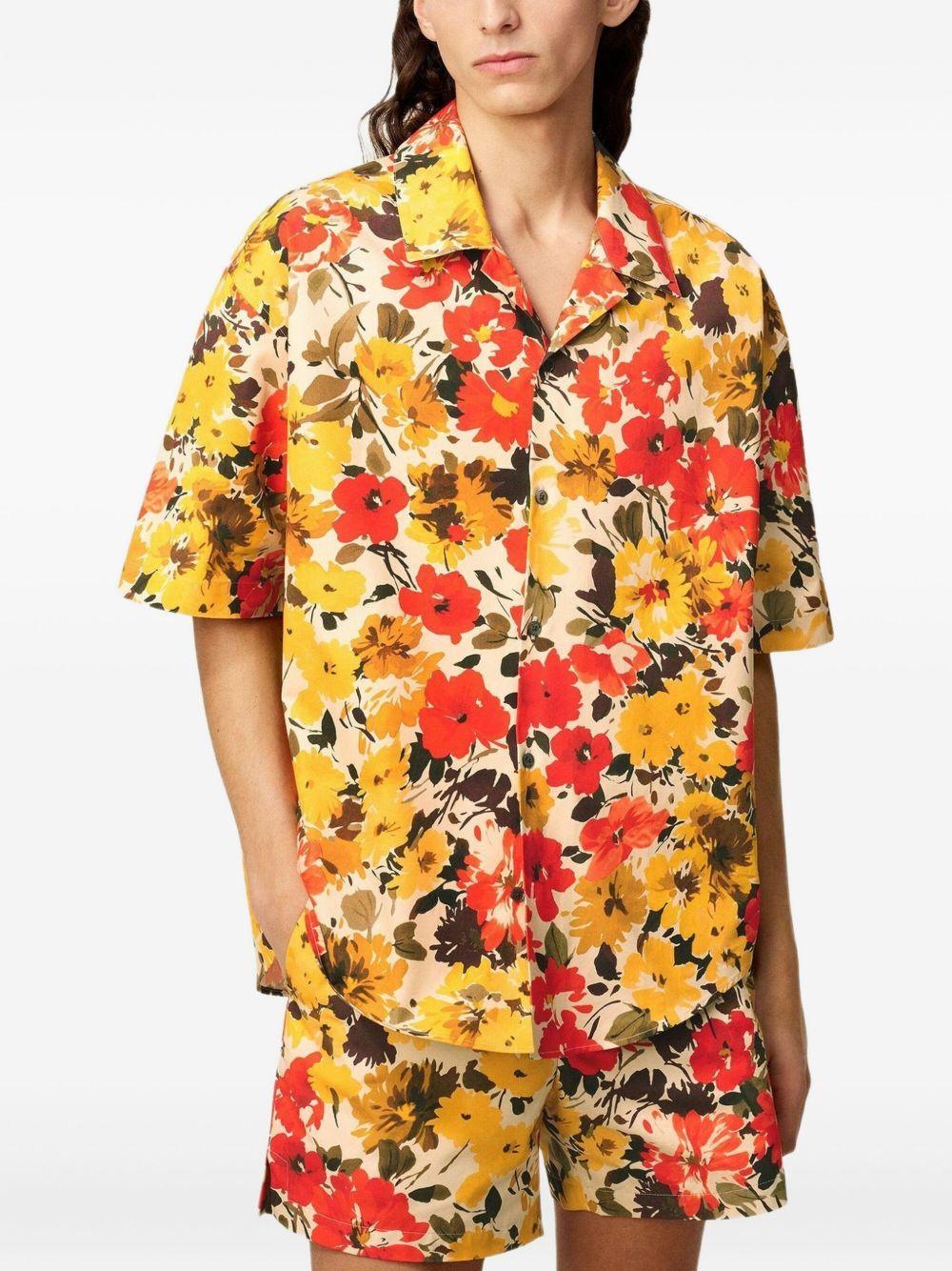 cotton floral-print shirt Product Image