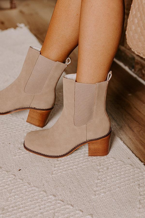 The Autumn Faux Nubuck Bootie in Iced Latte Product Image