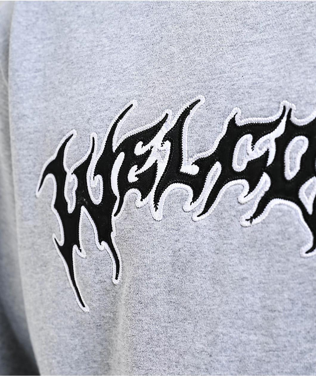 Welcome Barb Applique Heather Grey Crewneck Sweatshirt Product Image