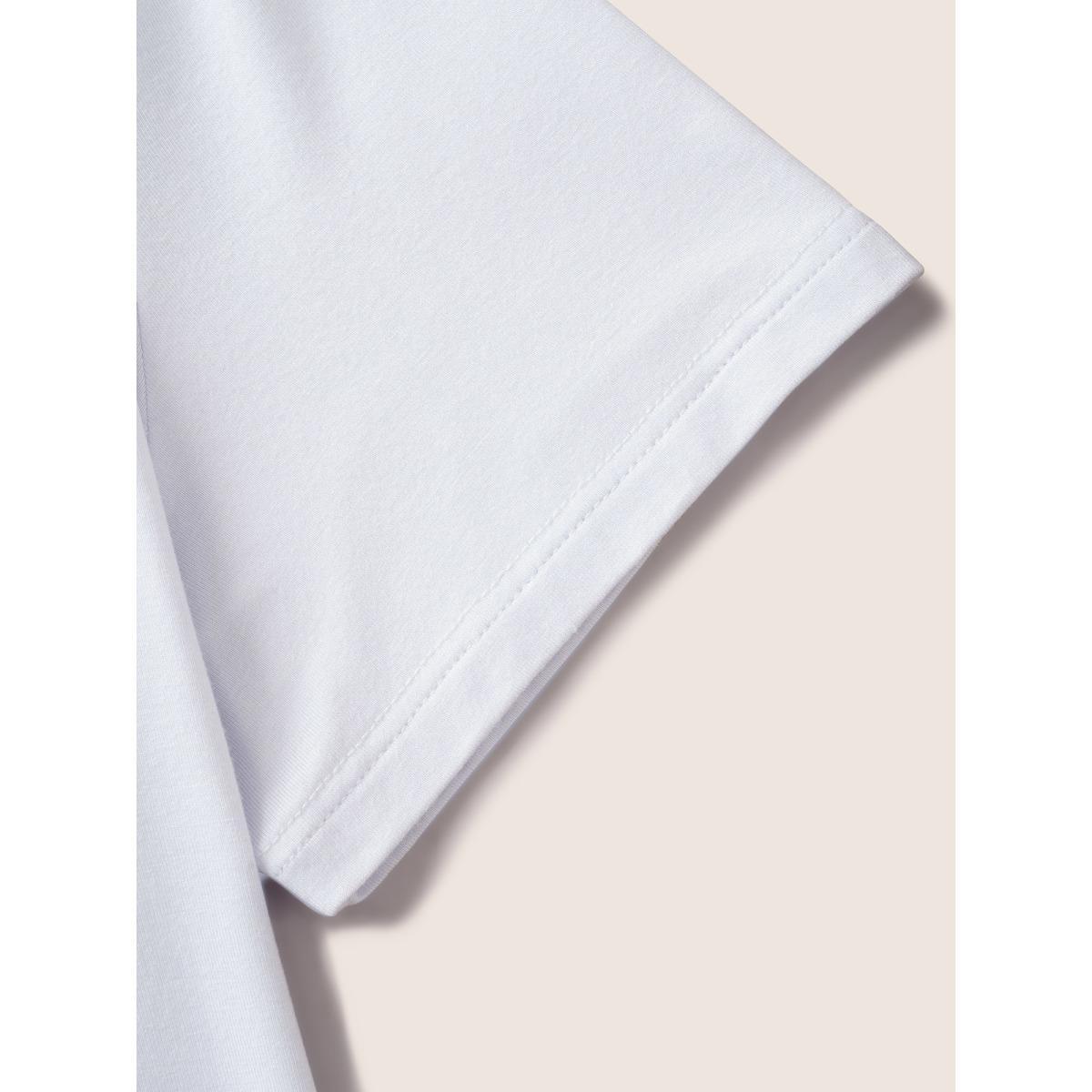 Plus Size Supersoft Essentials Solid Basic Knit T-shirt Originalwhite Women Leisure Non Round Neck Bodycon Casual T-shirts BloomChic 10/M Product Image