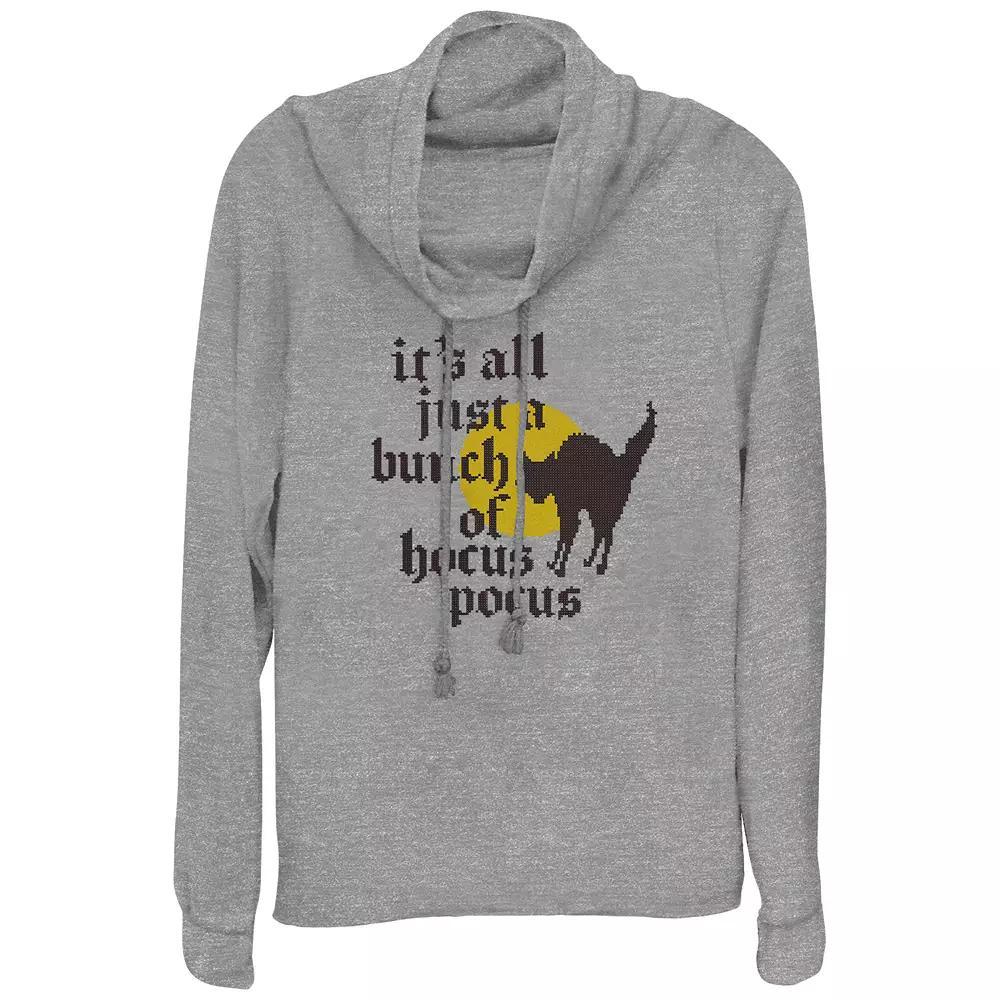 Disney's Hocus Pocus Thackery Binx It's All Just A Bunch Of Hocus Pocus Women's Cowlneck Graphic Lightweight Long Sleeve,  Product Image