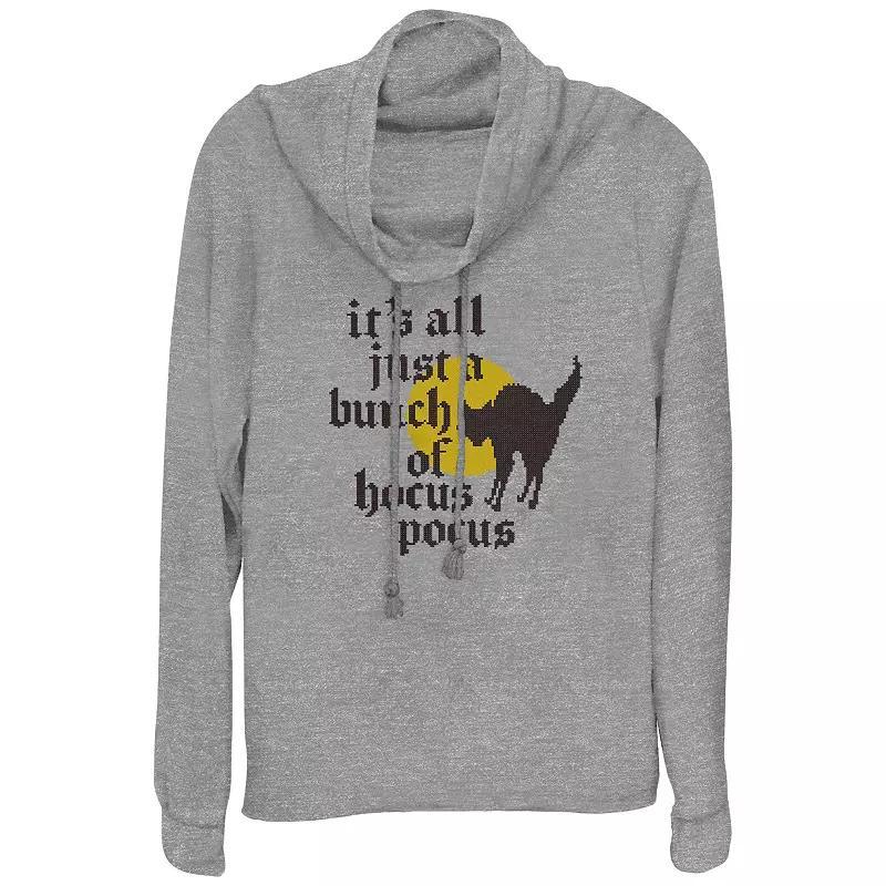Disney's Hocus Pocus Thackery Binx It's All Just A Bunch Of Hocus Pocus Women's Cowlneck Graphic Lightweight Long Sleeve,  Product Image
