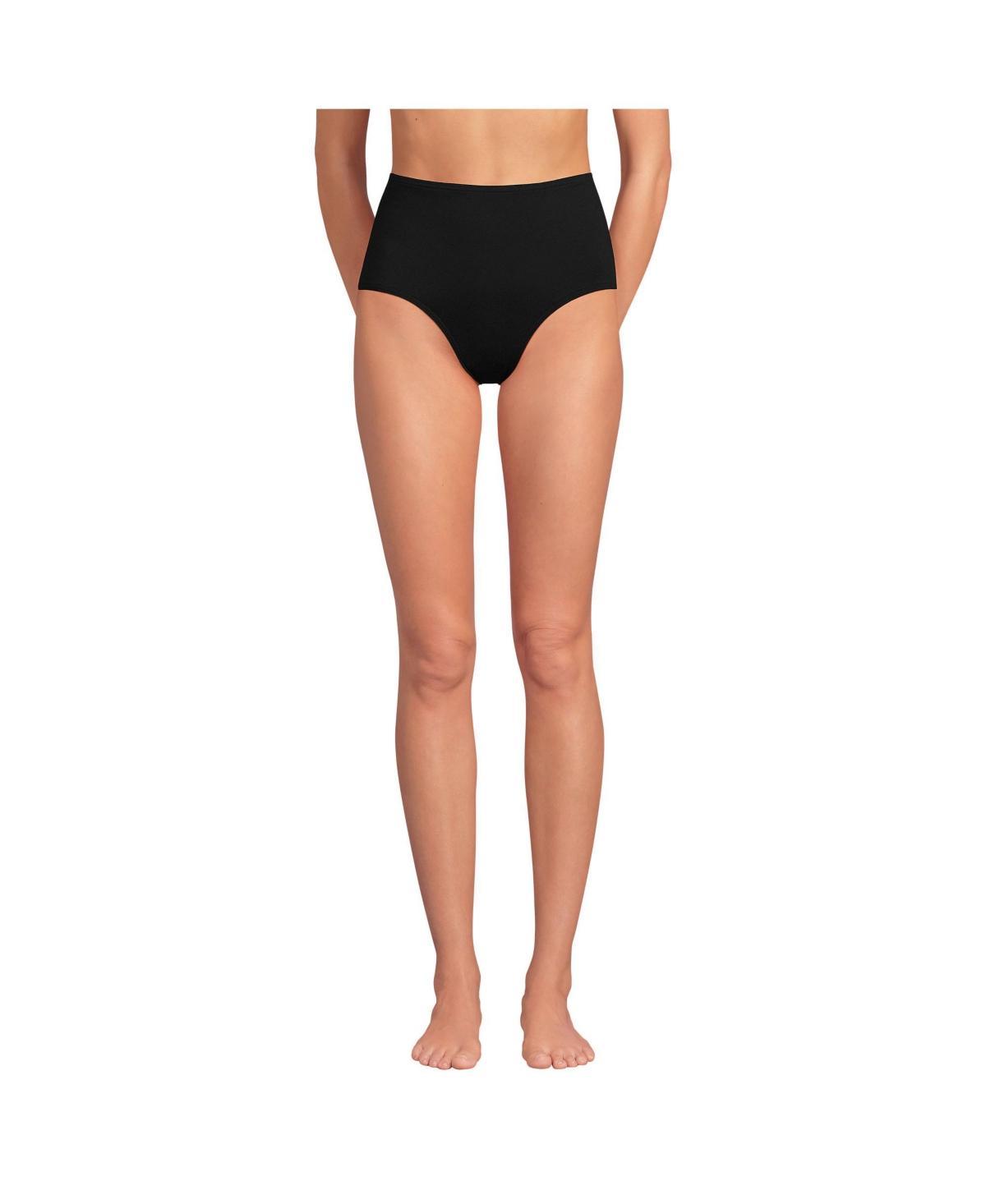 Lands End Womens Sculpting Suit Chlorine Resistant Targeted Control Retro High Waisted Bikini Swim Bottoms Product Image