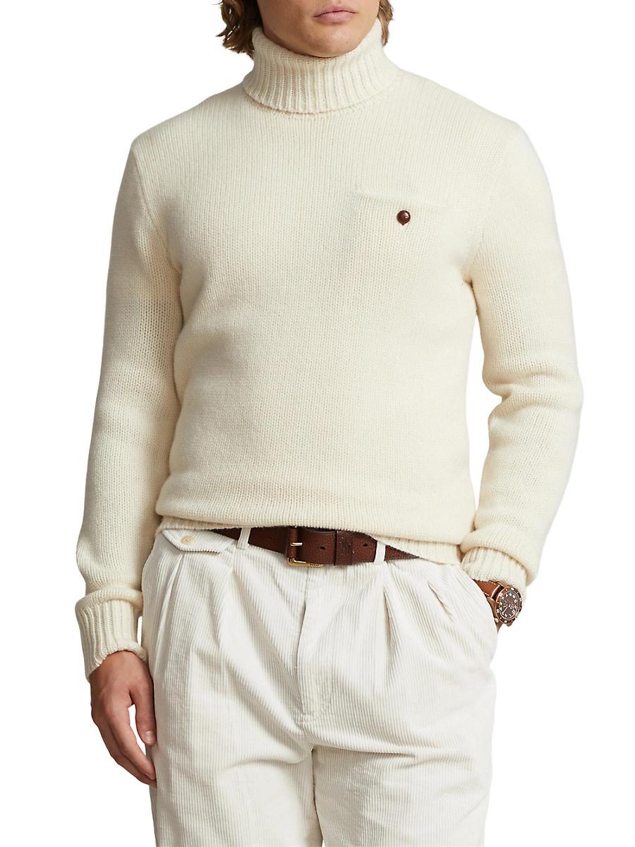 Mens Wool-Blend Turtleneck Sweater Product Image