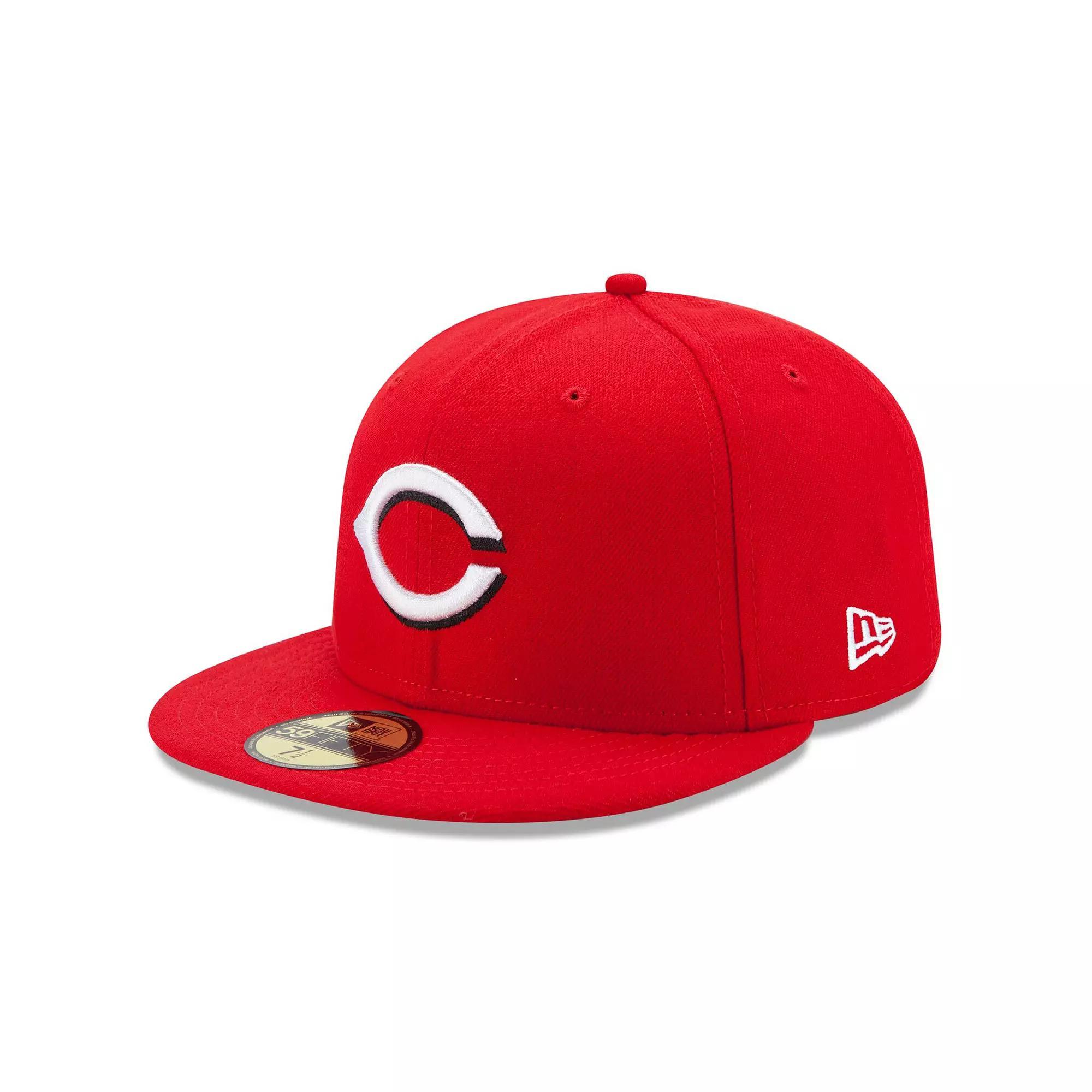 Men's New Era Red Cincinnati Reds Home Authentic Collection On-Field 59FIFTY Fitted Hat, Size: 7 3/8, Red Red Product Image