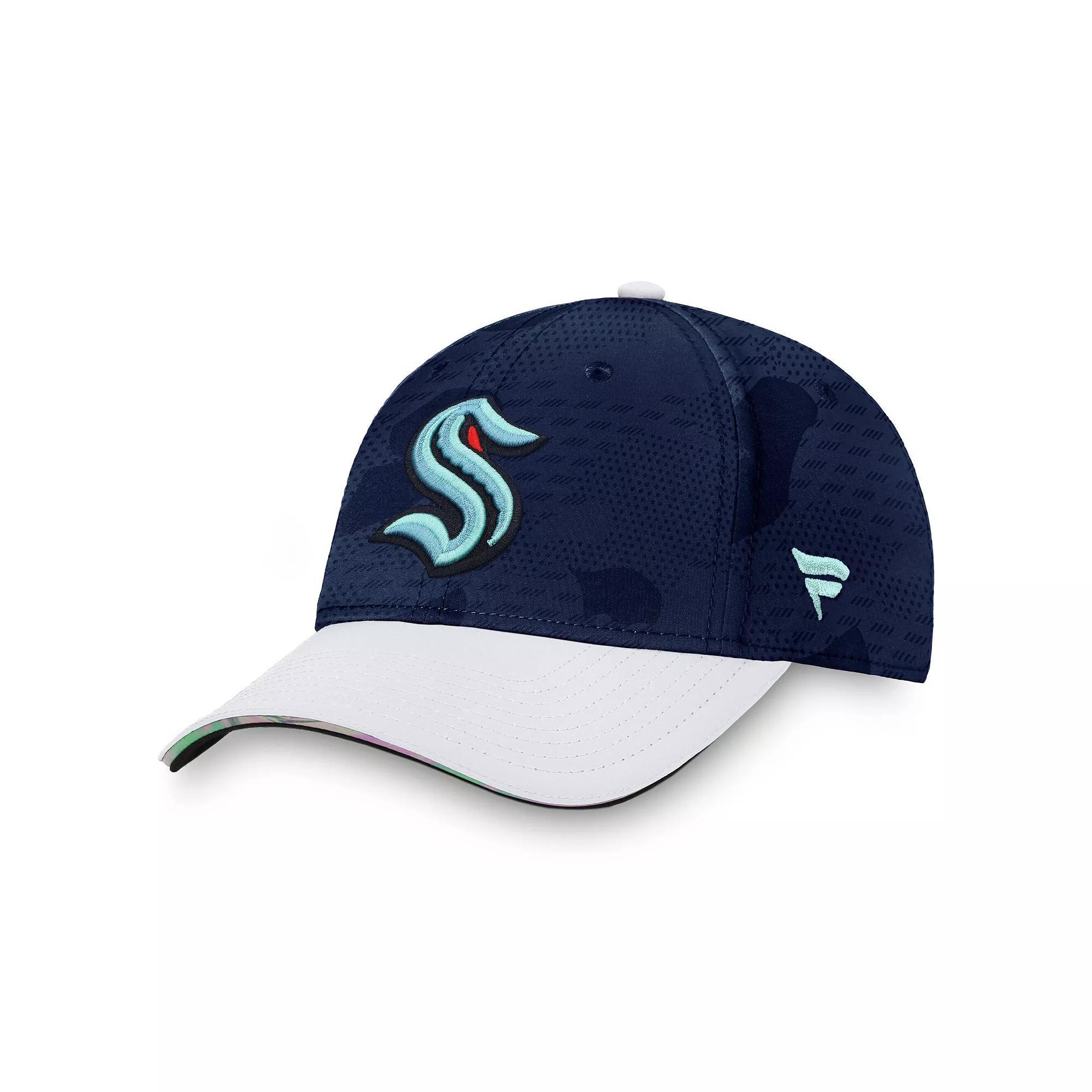 Men's Fanatics  Deep Sea Blue/White Seattle Kraken Authentic Pro Locker Room Flex Hat, Size: Small/Medium, Krk Team Product Image