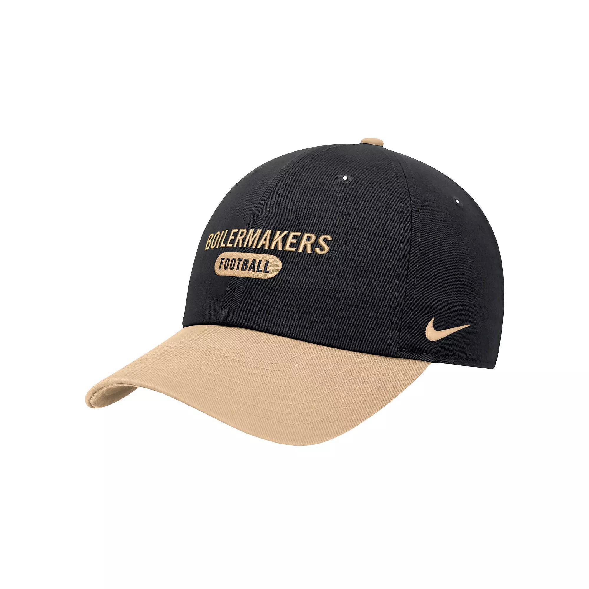 Men's Nike Black Purdue Boilermakers Colorblock Club Adjustable Hat Product Image