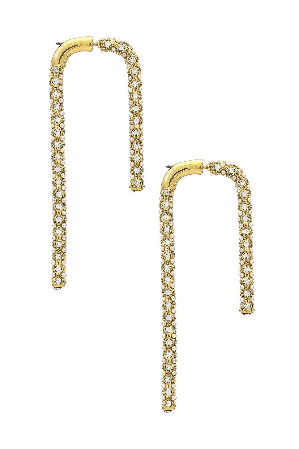 Demarson Pave Celeste Earrings in Metallic Gold Product Image