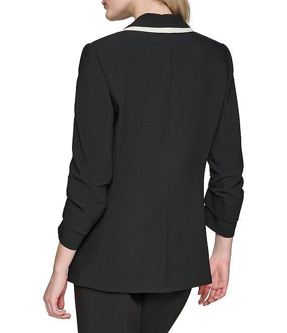 KARL LAGERFELD PARIS Stretch Contrast Trim Long Sleeve Jacket Product Image