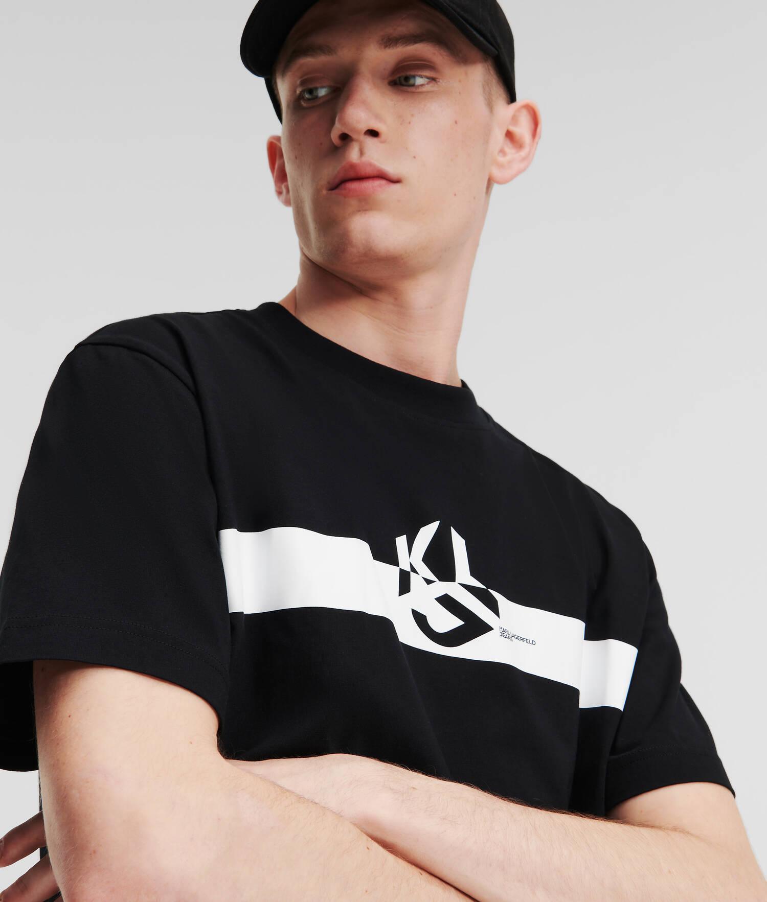 KLJ MONOGRAM STRIPE T-SHIRT Product Image