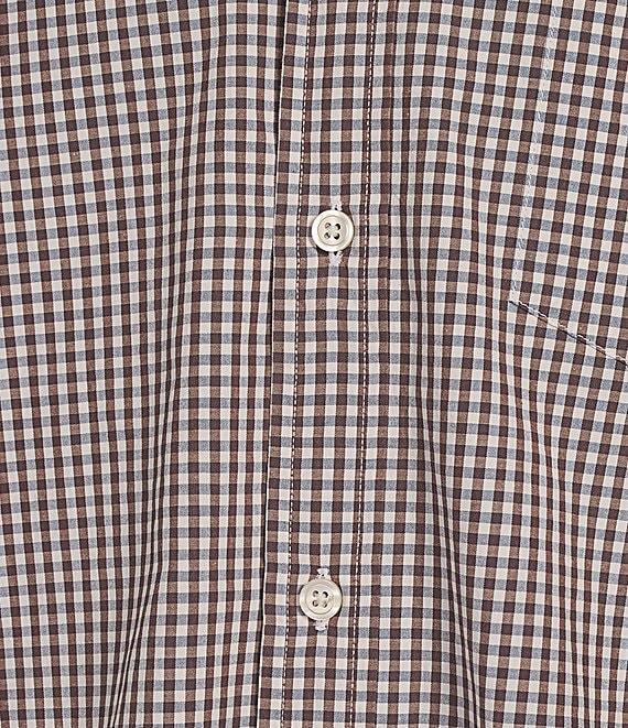 Roundtree & Yorke Long Sleeve Micro Check Pattern Slub Sport Shirt Product Image