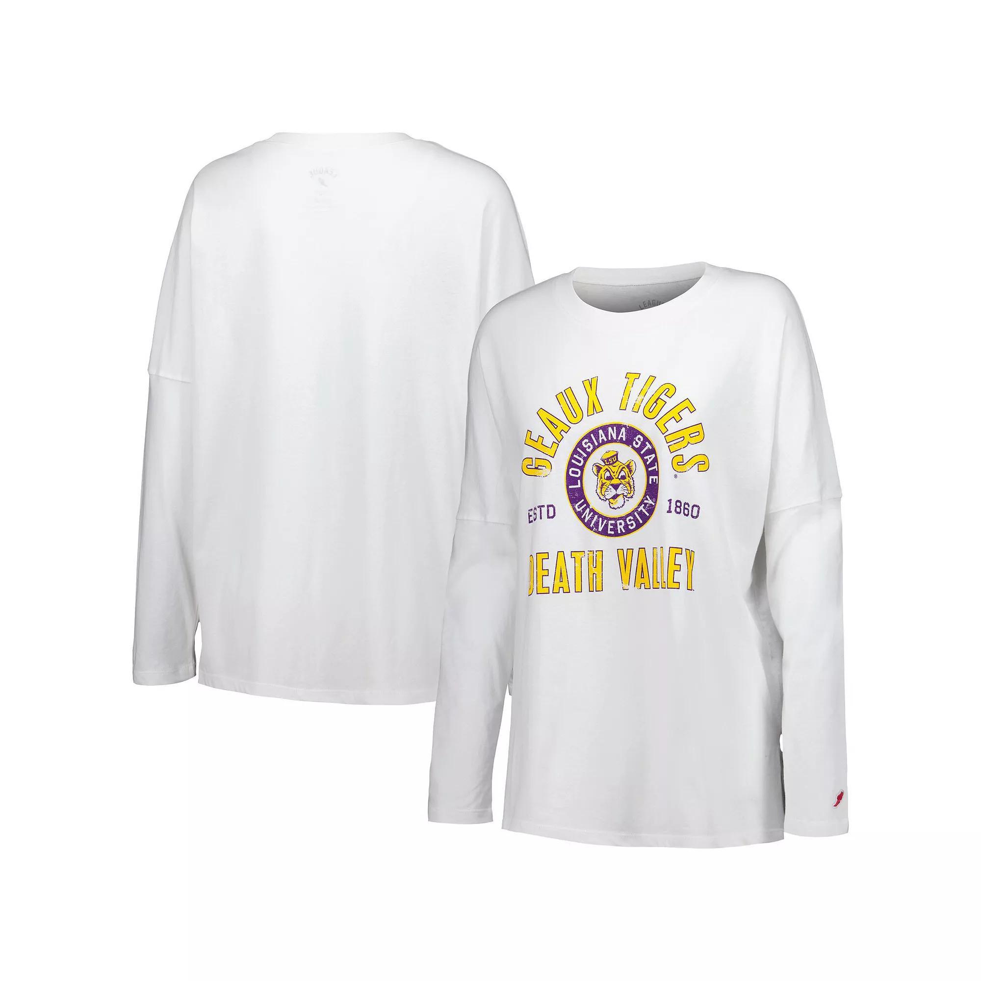 Women's League Collegiate Wear White LSU Tigers Clothesline Over Product Image