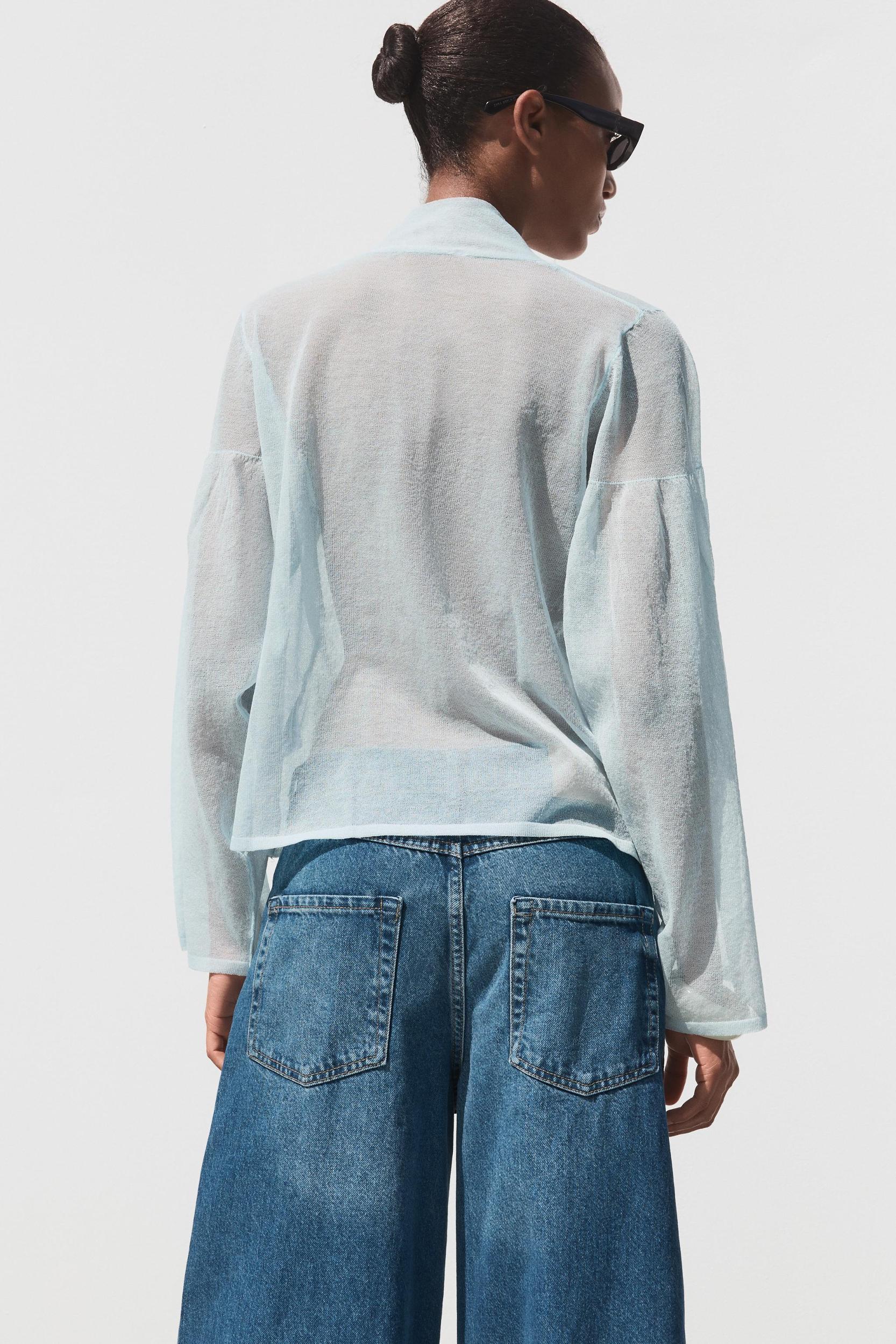 SEMI-SHEER KNIT BLOUSE Product Image