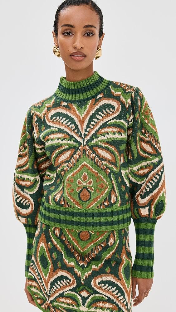 FARM Rio Pineapple Ikat Green Sweater | Shopbop Product Image