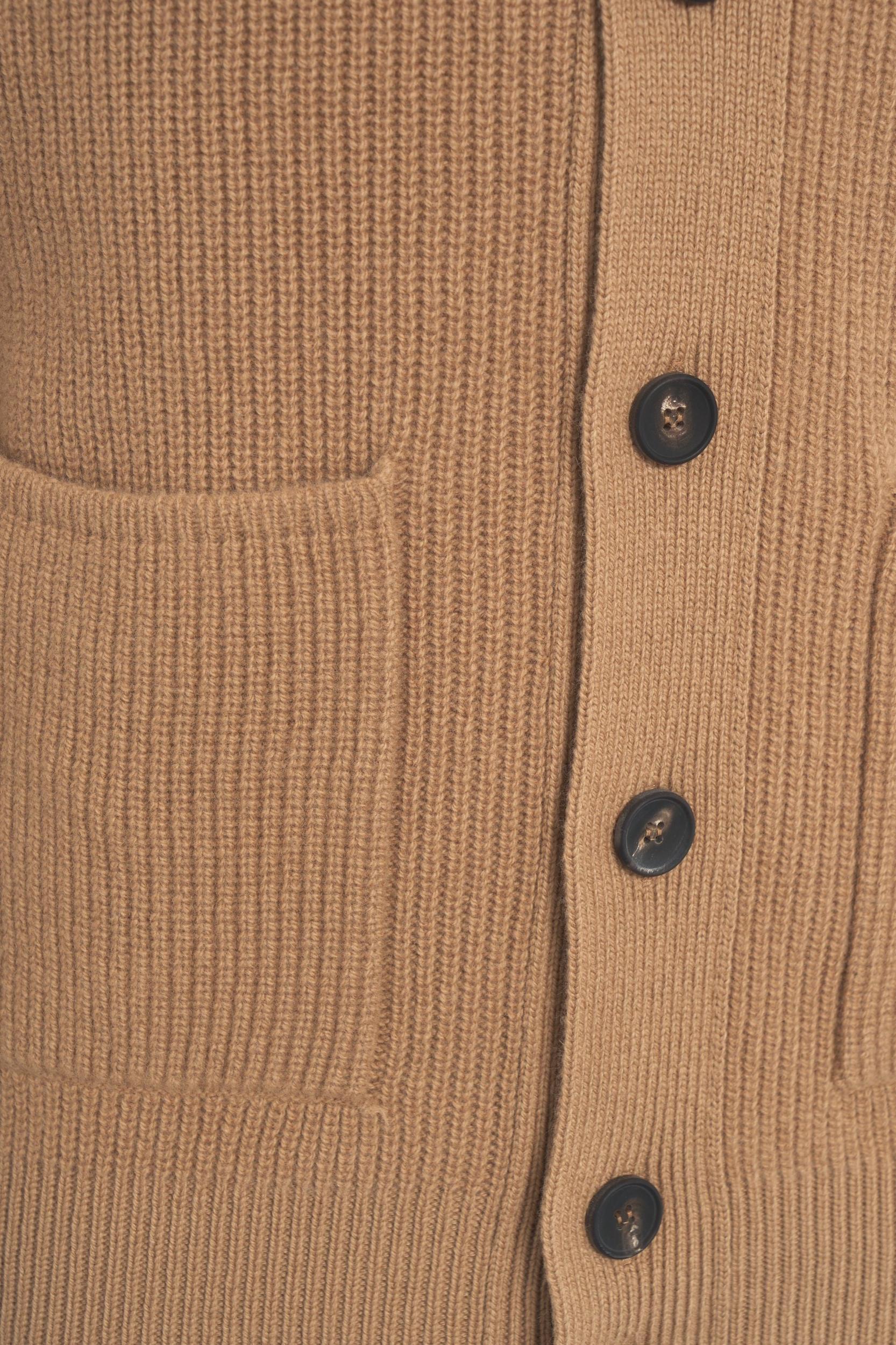 Ribbed knit jacket with collar Product Image