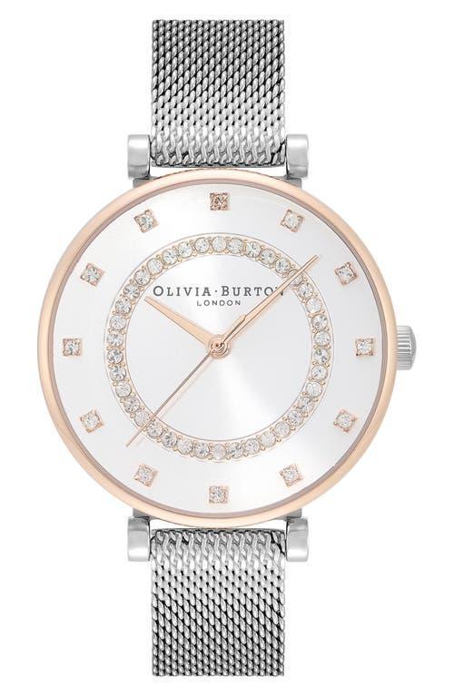 Olivia Burton T-Bar Quartz Analog Nude Dial Gold Stainless Steel Crystal Bracelet Watch Product Image