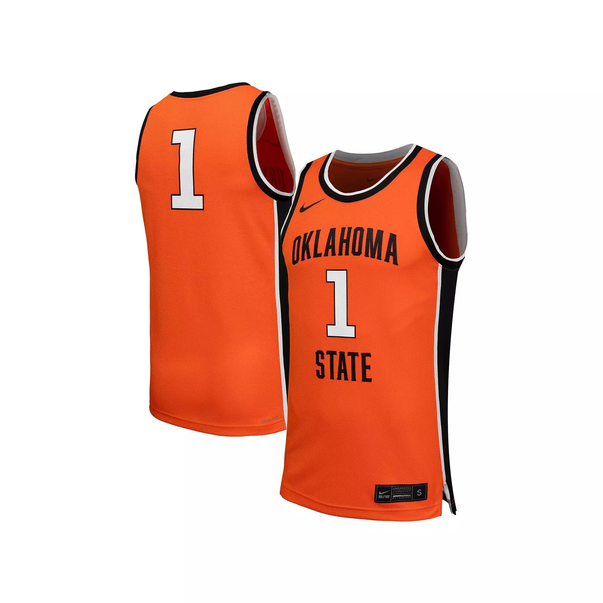 Men's Nike #1 Orange Oklahoma State Cowboys Replica Basketball Jersey,  Product Image