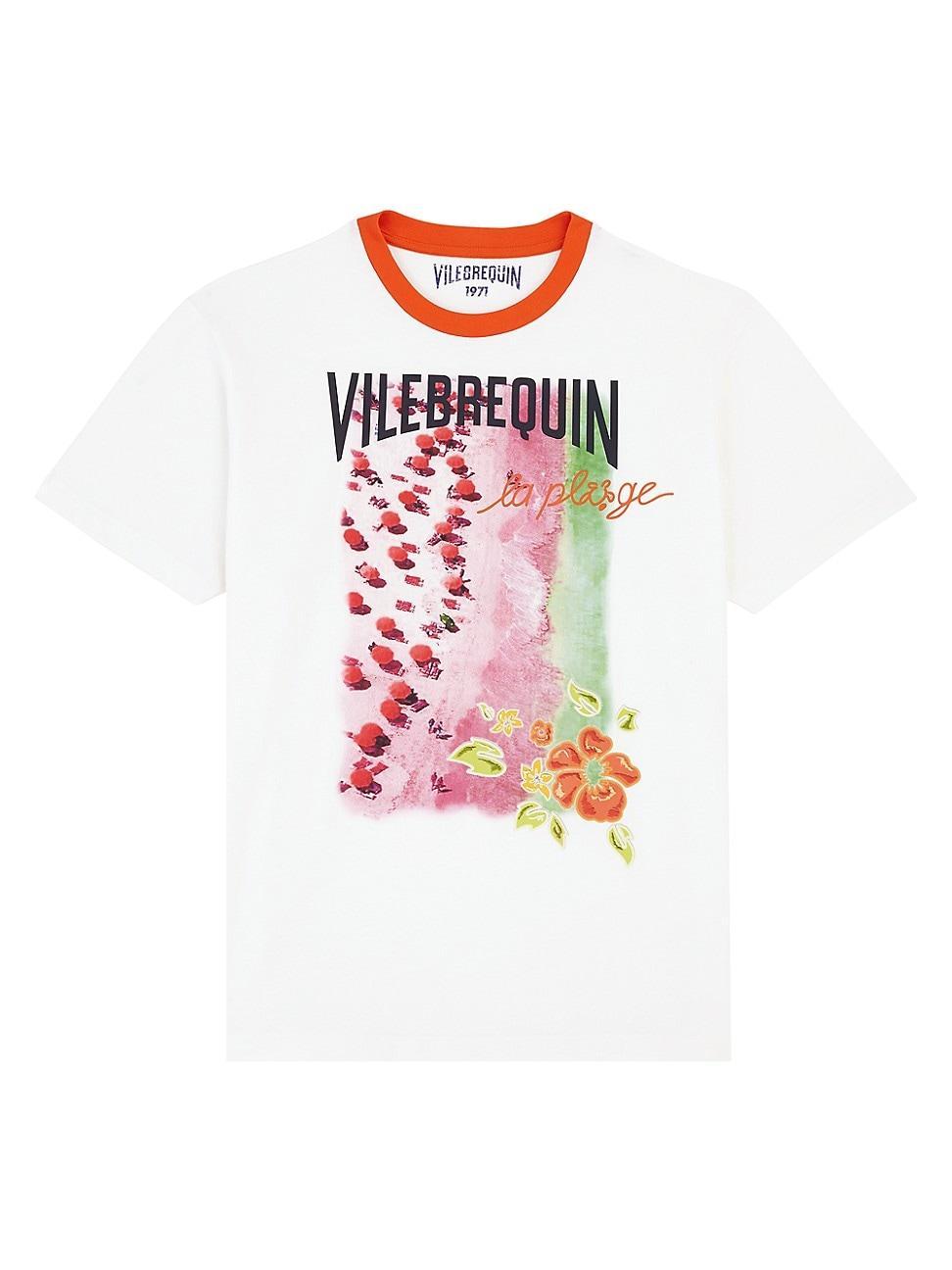 Men's Vilebrequin La Plage From The Sky Cotton T-Shirt Product Image