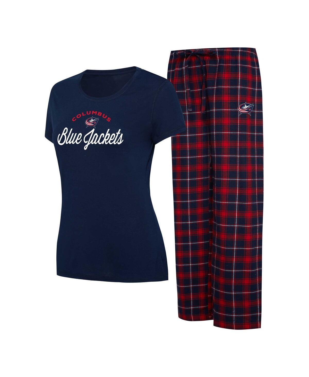 Womens Concepts Sport /Red Atlanta Braves Arctic T-Shirt & Flannel Pants Sleep Set Blue Product Image