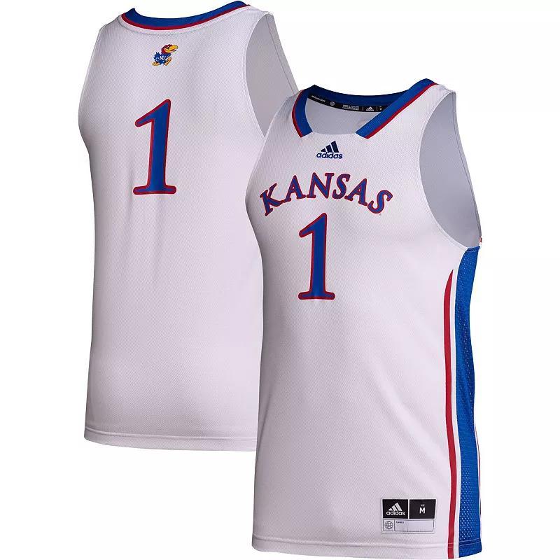 Men's adidas #1 White Kansas Jayhawks Team Swingman Jersey,  Product Image