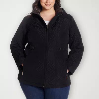 Gallery Womens Plus Removable Hood Midweight Quilted Jacket Product Image