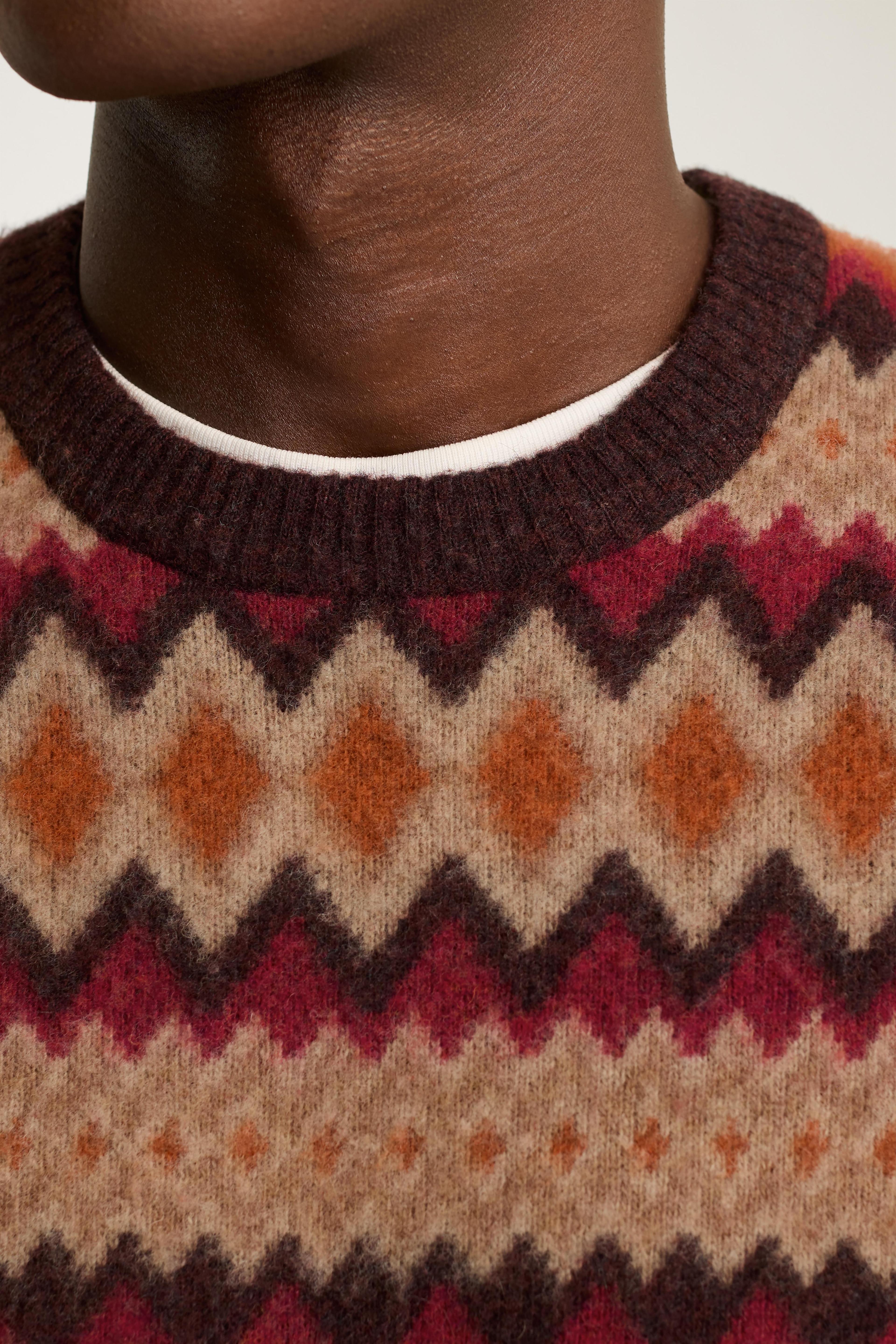 Argyle Fair Isle Crew Neck Sweater Product Image