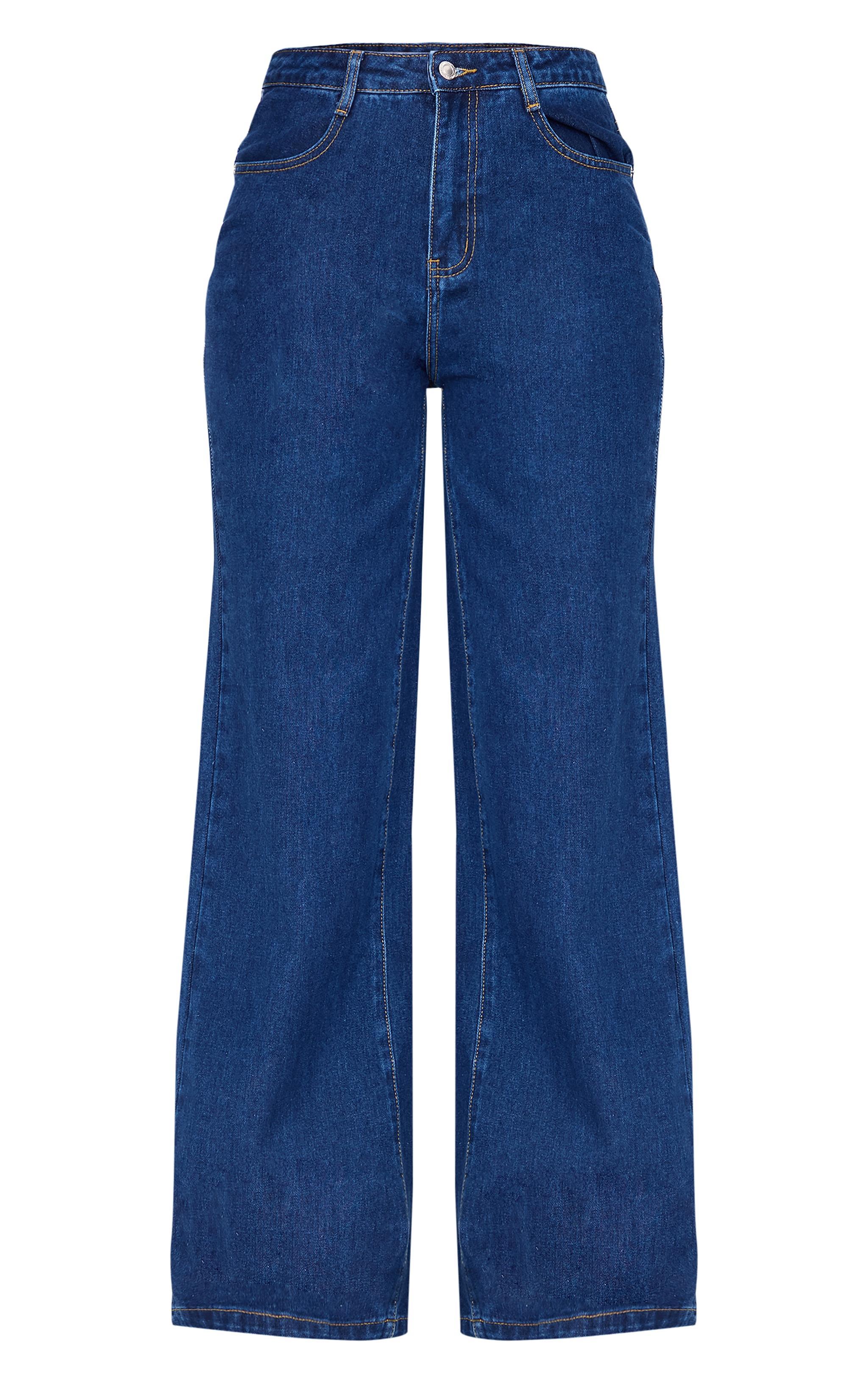 Tall Dark Indigo High Waisted Wide Leg Jeans Product Image