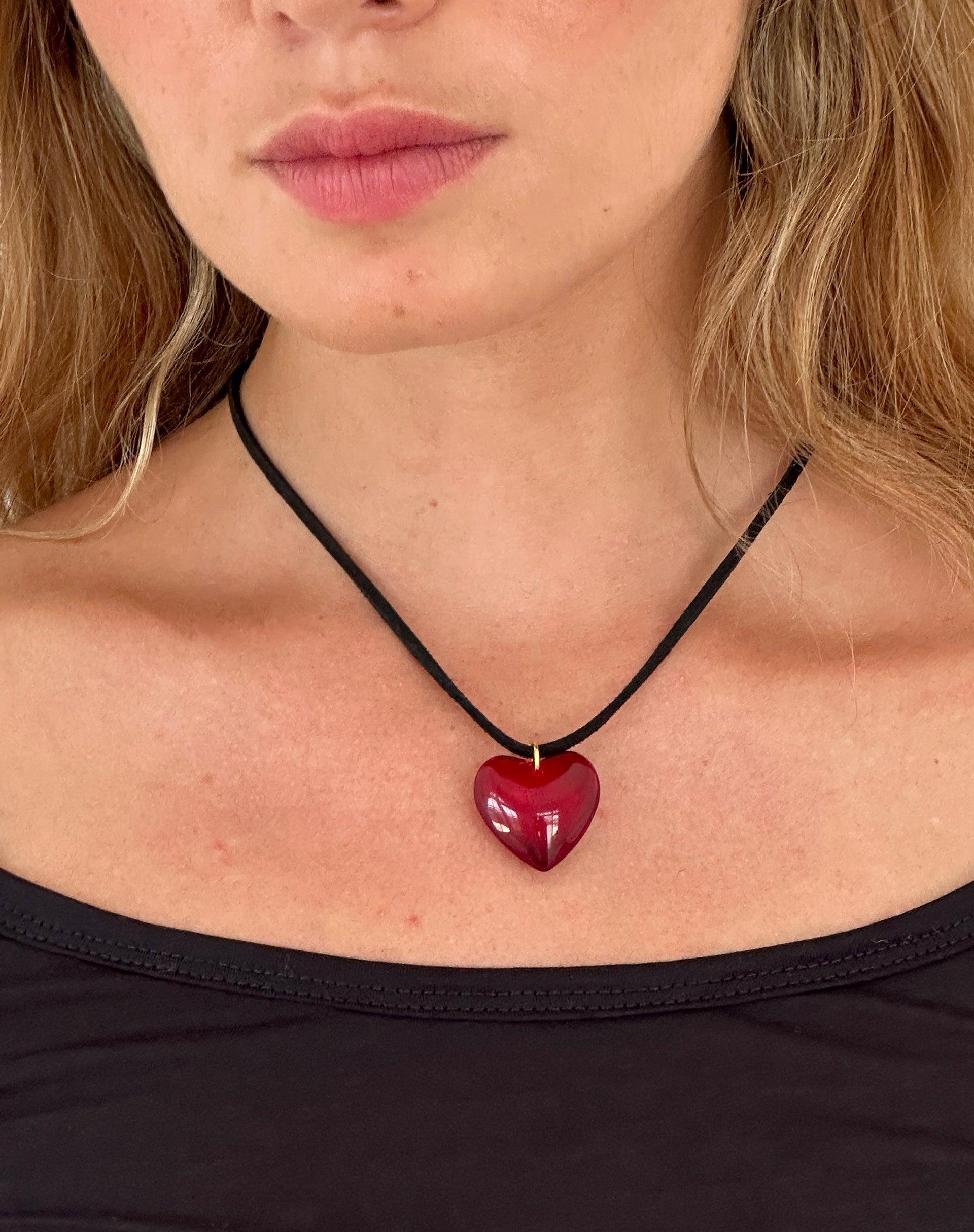 Mimi Glass Heart Necklace by Gemini Jewels Female Product Image