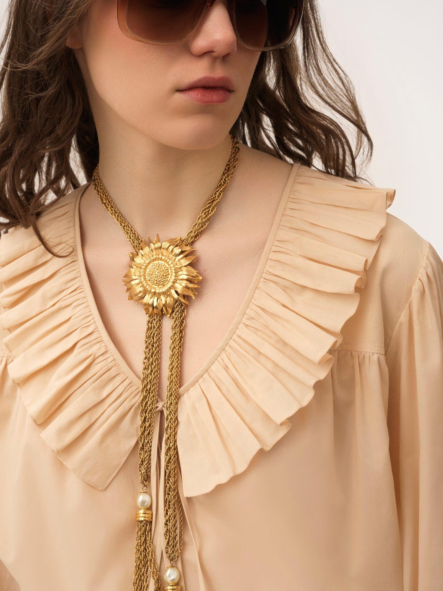 Gathered ruffle top in cotton voile Product Image