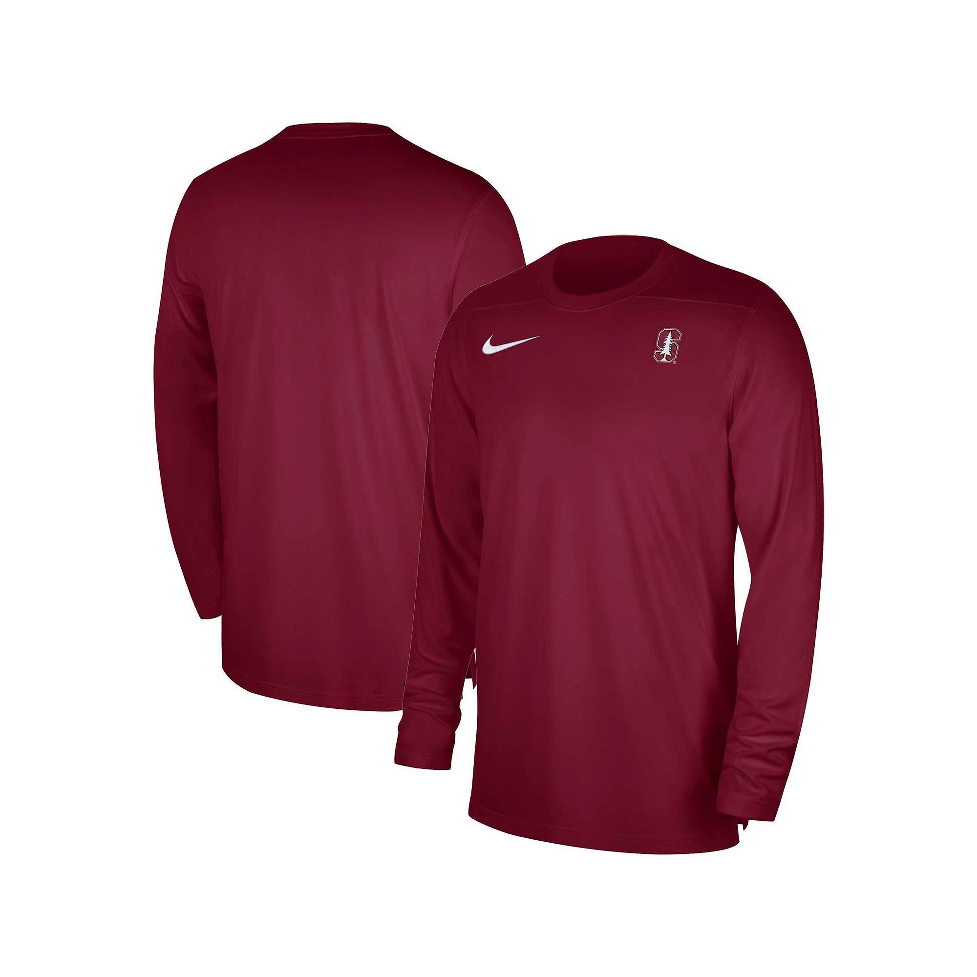 Men's Nike Cardinal Stanford Cardinal 2023 Sideline Coaches Long Sleeve Performance Top, Size: 2XL, Red Product Image