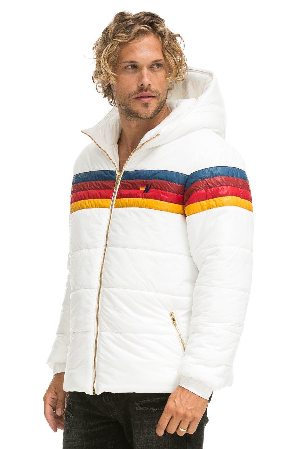 4 STRIPE LUXE TREKKER JACKET - GLOSSY WHITE Male Product Image