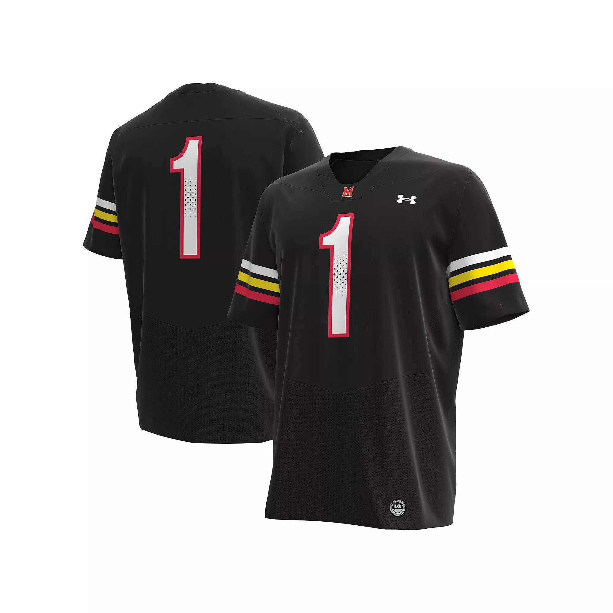 Men's Under Armour #1 Black Maryland Terrapins Replica Football Jersey,  Product Image